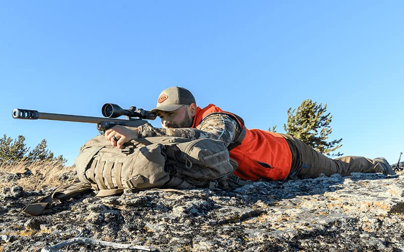 Hunter shooting CVA ACCURA X-Treme muzzleloader rifle