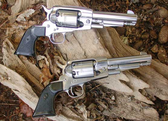 percussion pistols; photo of two revolvers