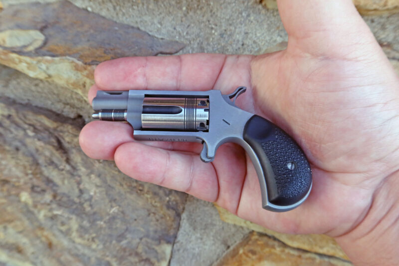 North American Arms Mini Revolver in man's hand