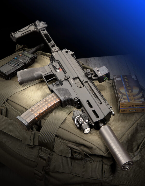 The Springfield Kuna, the GUNS Magazine upcoming August 2025 cover gun, is a prototypical pistol fitted with a brace. The overall package is small, especially without the suppressor, but offers increased accuracy potential and higher velocity of the 9mm cartridge.